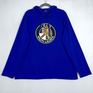 Polo Ralph Lauren Shirt Men XL Cookie Crest Hoodie Lightweight Pullover Big Logo